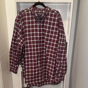 Vineyard Vines Classic Whale Shirt in Red White & Navy Plaid